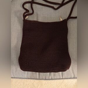 The Sak Dark Brown Knit Crossbody Bag